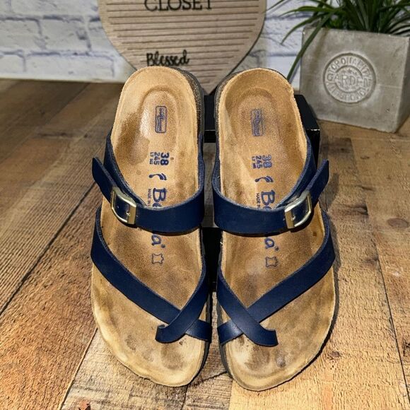 Birkenstock Betula Womens Mia Leather Loop Toe Sandals sz 38 L 7 Soft Footbed - Picture 7 of 8